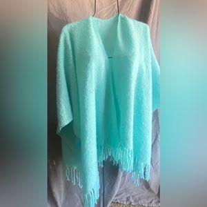Beautiful Versatile Aqua Shawl! Poncho! Wrap!